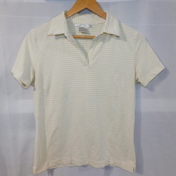 NIKE Golf Dry Fit Womens M White Yellow Polo  Shirt - Picture 11 of 11